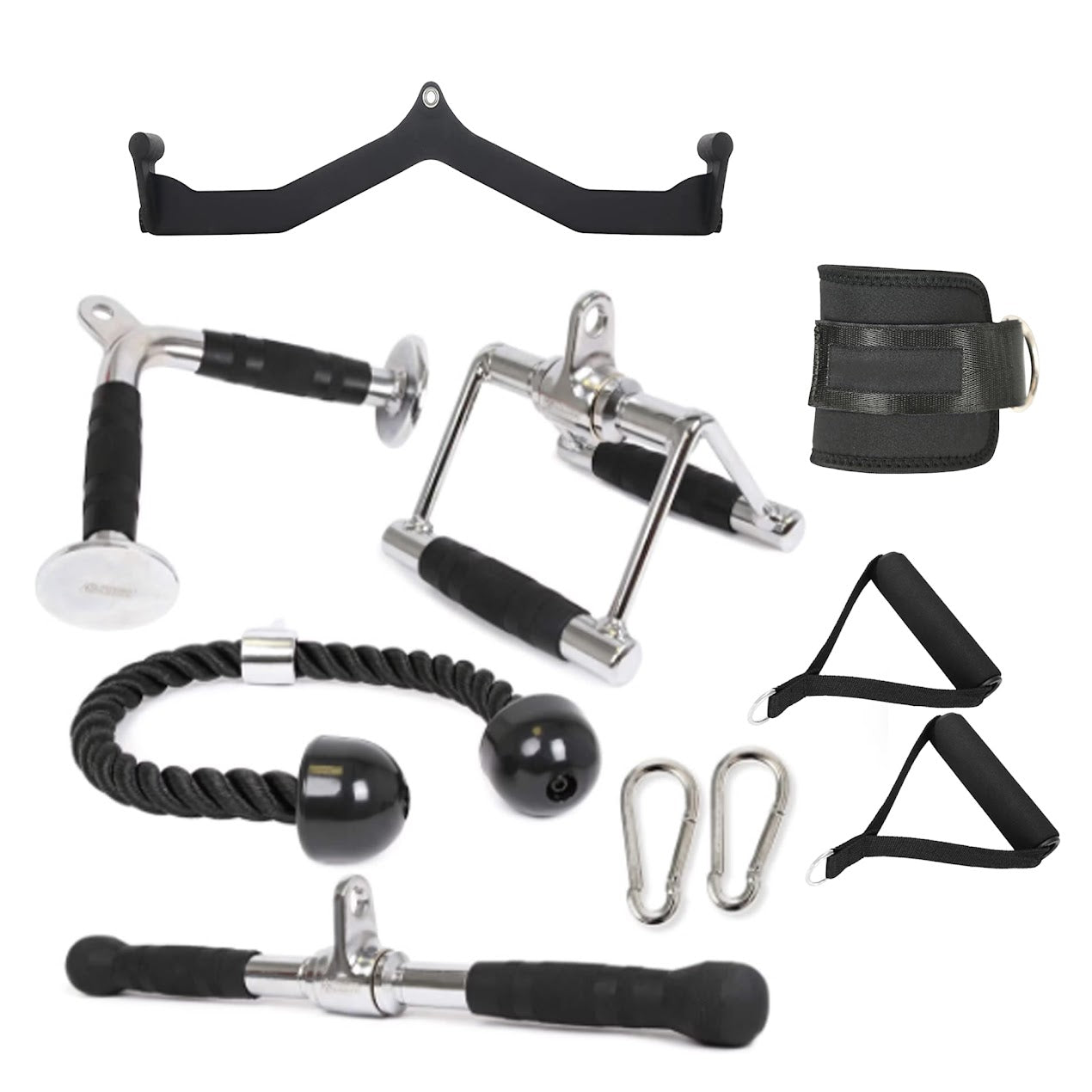 Precision Cable Attachments – Multi Functional Handles for Targeted Strength Training, Home Gym Pulley Accessories