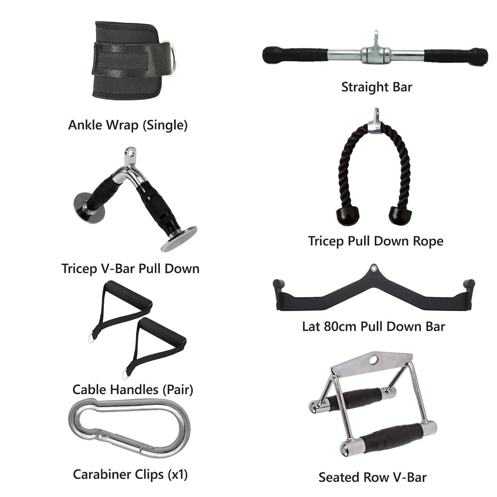 Precision Cable Attachments – Multi Functional Handles for Targeted Strength Training, Home Gym Pulley Accessories