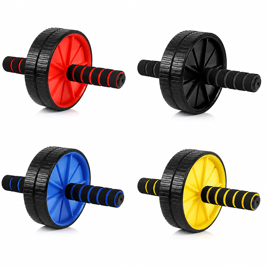 Dual Wheel AB Roller Set with Mat - Core Workout Trainer for Home Fitness & Stability Training